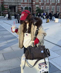 보부상 벨트 스트랩 백 커피