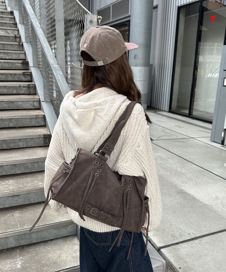 보부상 벨트 스트랩 백 커피