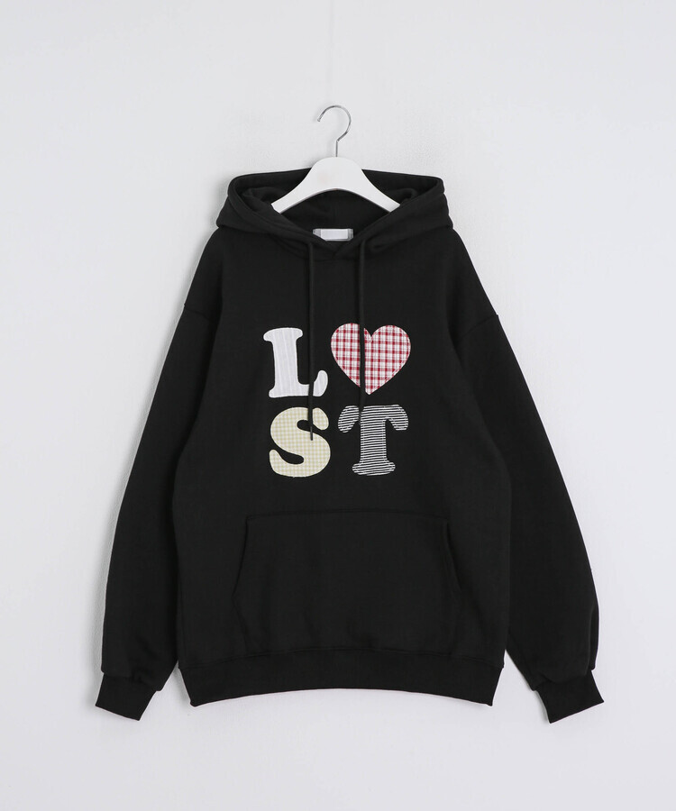 기모 자수 로스트 후드