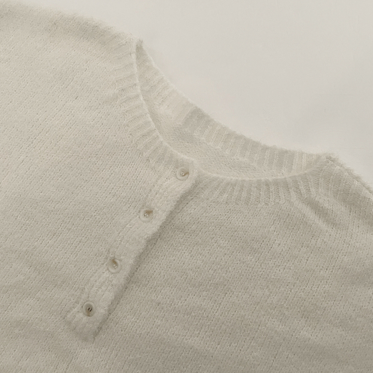 헨리넥 투웨이 원오프숄더 레더패치 오버핏 벌룬 레드 울니트 크리스마스룩