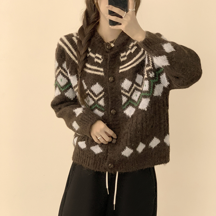 폭닥폭닥함의 정석 선샤인 라운드 겨울 도톰 긴팔 니트 가디건 오버핏 버튼 아우터 루즈핏 상의 3color