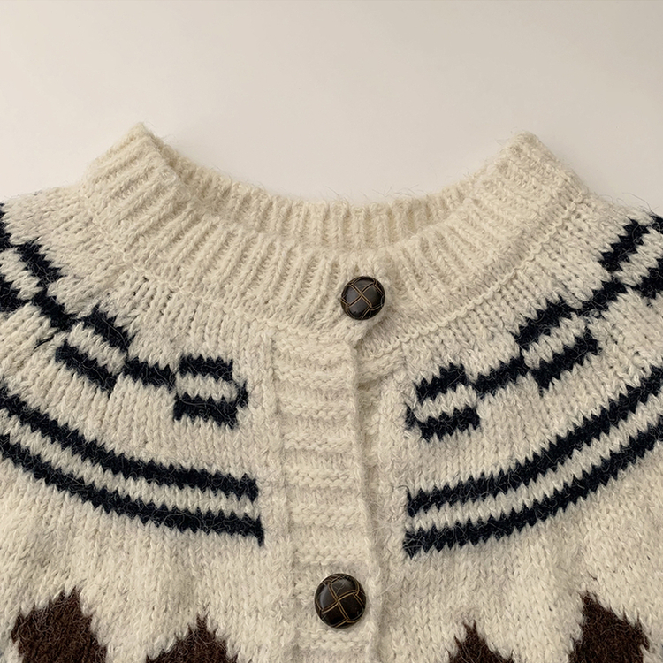 폭닥폭닥함의 정석 선샤인 라운드 겨울 도톰 긴팔 니트 가디건 오버핏 버튼 아우터 루즈핏 상의 3color