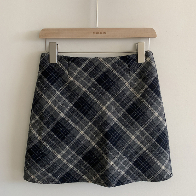 긱체크 겨울 속바지 h라인 미니 스커트치마