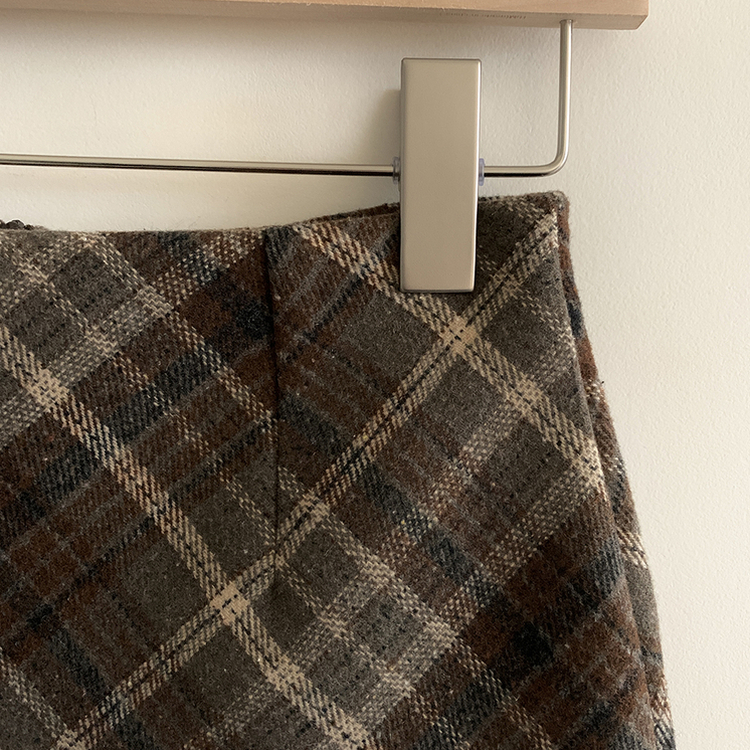 긱체크 겨울 속바지 h라인 미니 스커트치마