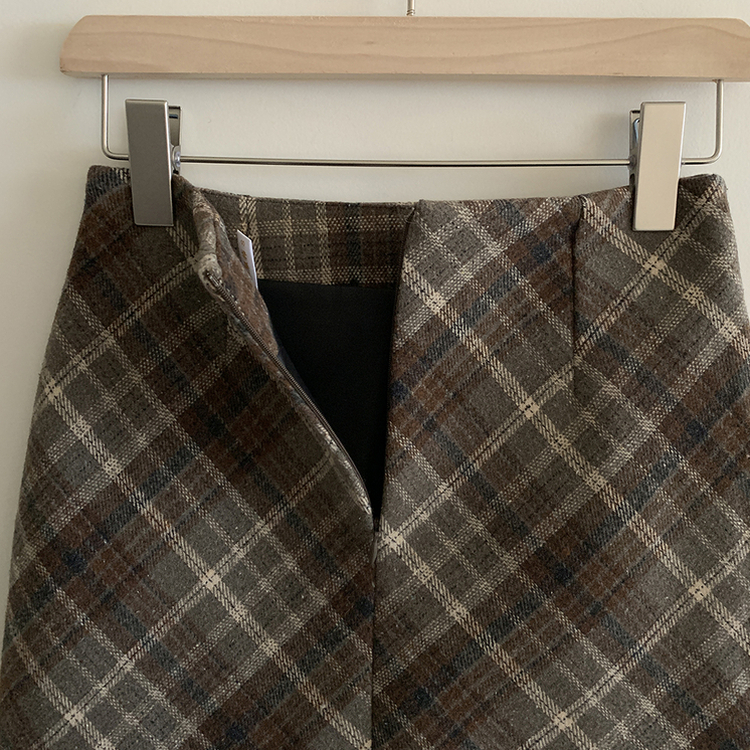 긱체크 겨울 속바지 h라인 미니 스커트치마