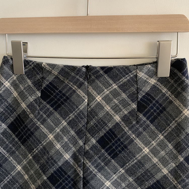 긱체크 겨울 속바지 h라인 미니 스커트치마