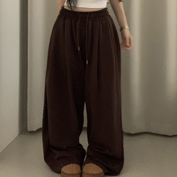 29ライクレタリング刺繍ワイドトレーニングパンツ(6color