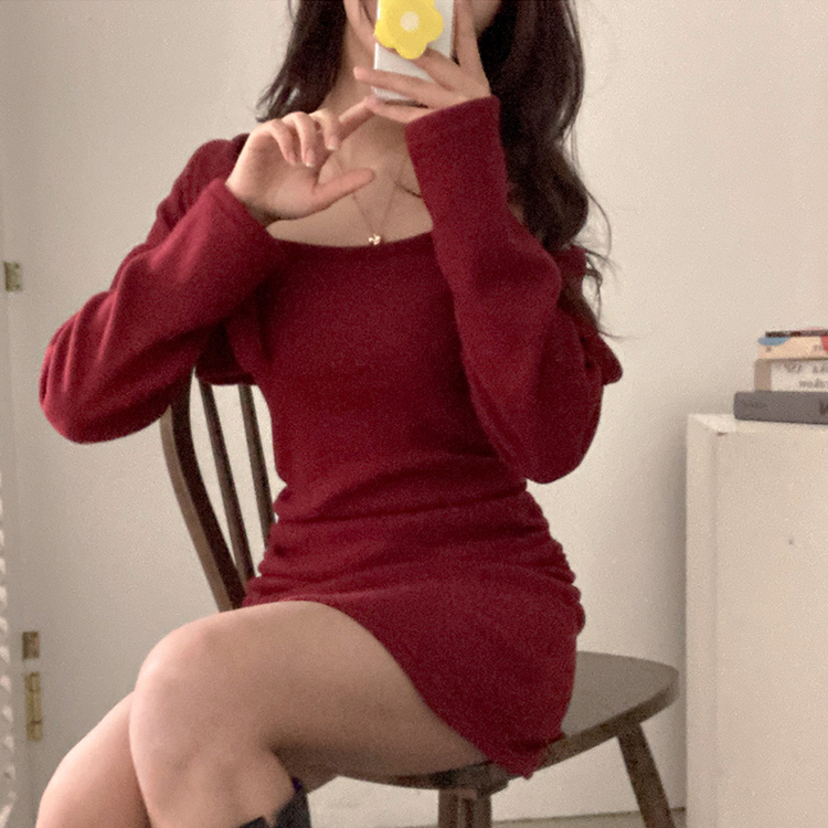 신디 포근 기모 나시 원피스 볼레로 가디건 투피스 세트 와인