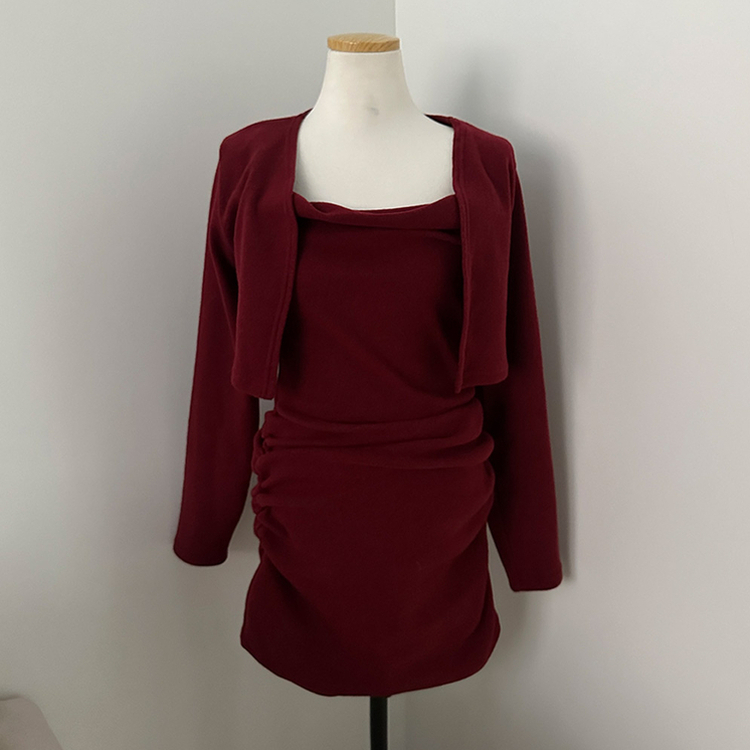 신디 포근 기모 나시 원피스 볼레로 가디건 투피스 세트