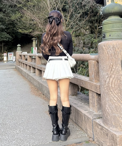 【SET】デイリーミニスカート＋ベルト WHITE