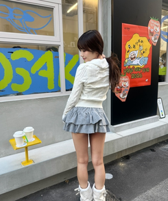 Vネックケーブル編みニット IVORY