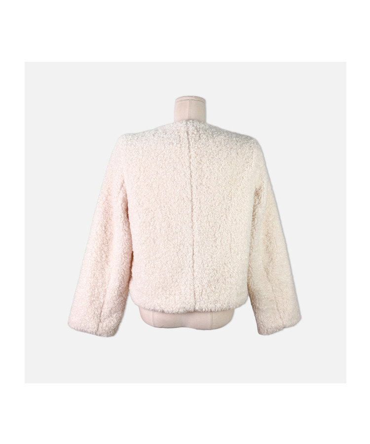 ゴールドボタン肩パッドボアツイードジャケット