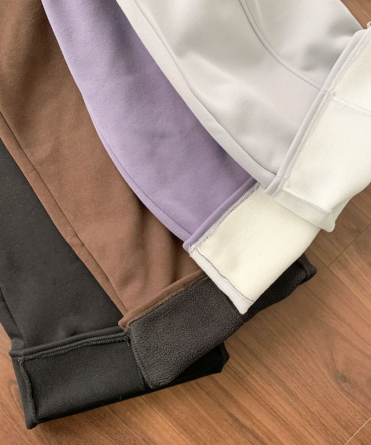 밀키 융기모 벨트 고리 스트랩 세트 롱 와이드 앞절개 팬츠