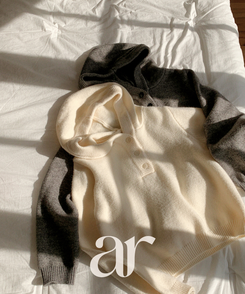 (フードニット＋スカート／華奢見えセット)   フードニット バンディング ミニスカート ツーピースセット