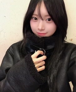 하이넥 버클 양털 무스탕 블랙