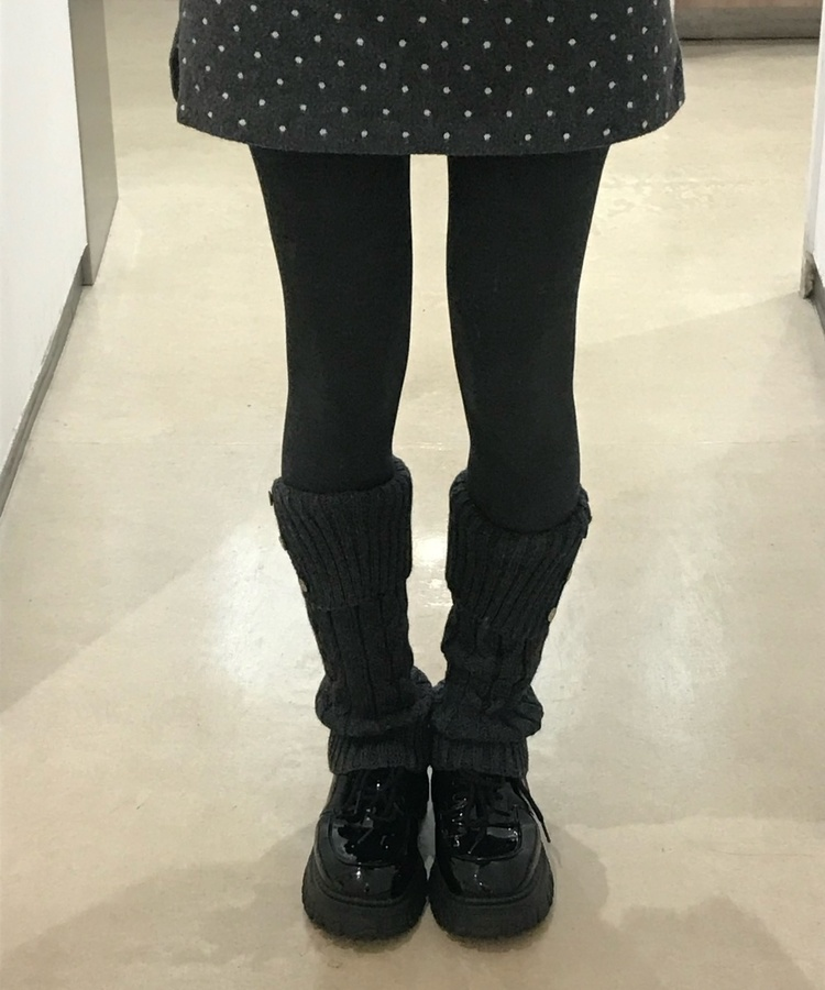 윈터 버튼 니트 레그워머 진그레이