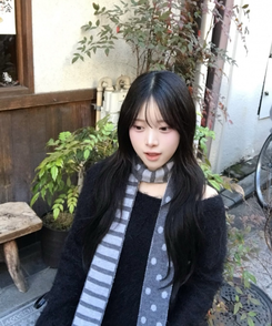 도트 타이 머플러 그레이