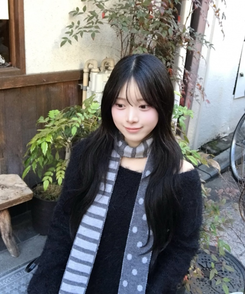 도트 타이 머플러 그레이