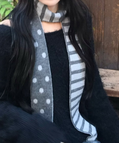 도트 타이 머플러 그레이