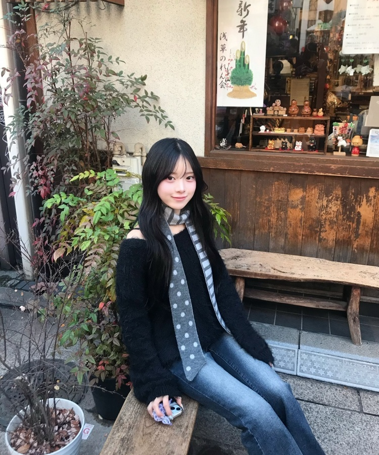 도트 타이 머플러 그레이