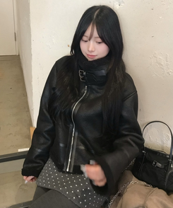 도트 울 미니스커트 속바지 치마바지 먹색