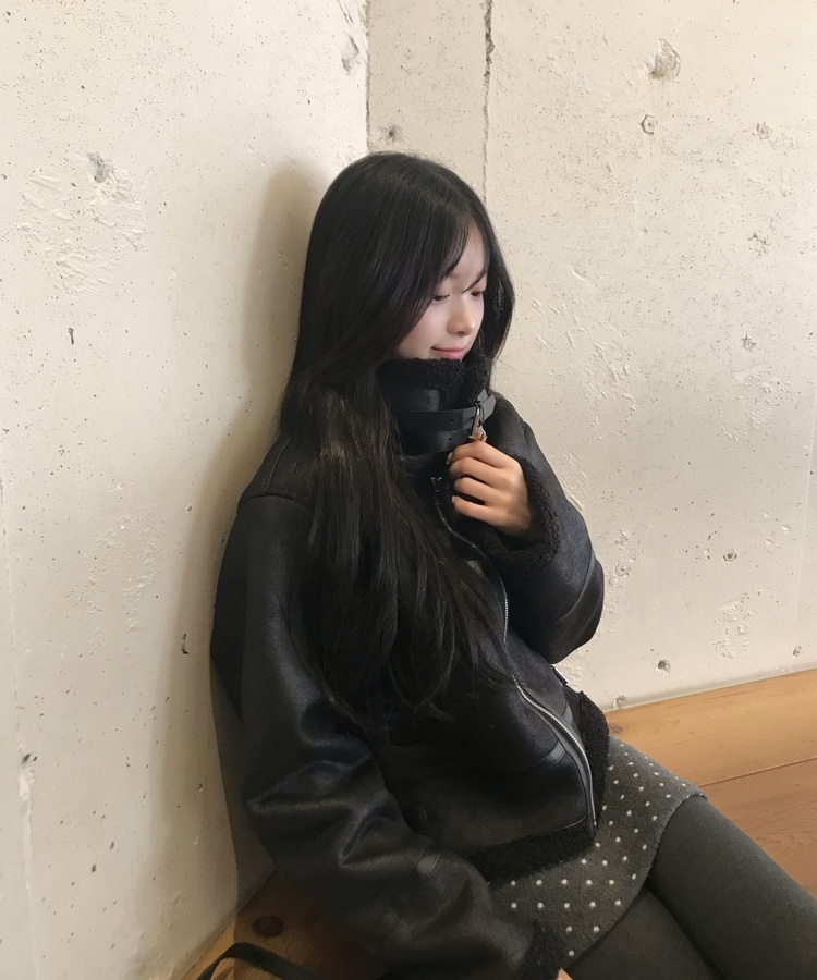 도트 울 미니스커트 속바지 치마바지 먹색