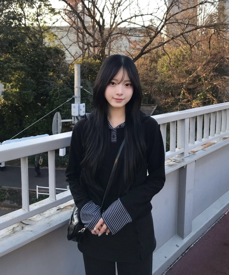 피치기모 단가라 후드 블랙