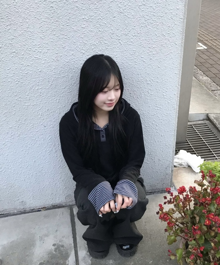 피치기모 단가라 후드 블랙