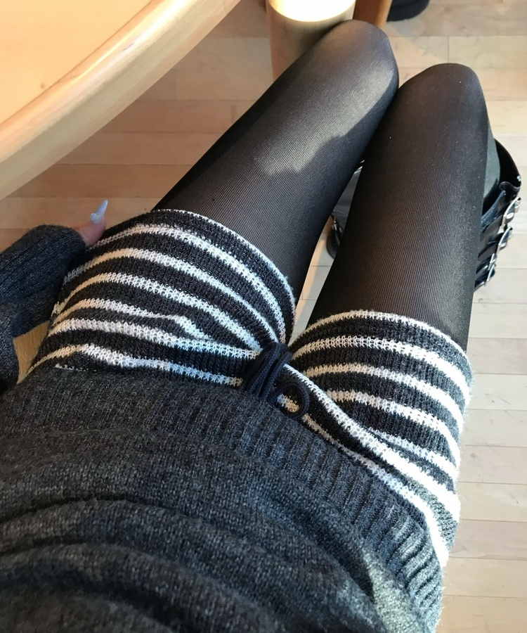 스트라이프 울 숏 팬츠