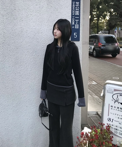 도톰 부츠컷 치마바지 팬츠 탈부착가능 먹색