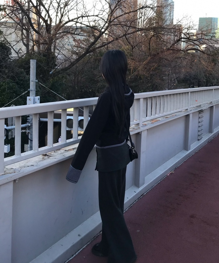 도톰 부츠컷 치마바지 팬츠 탈부착가능 먹색