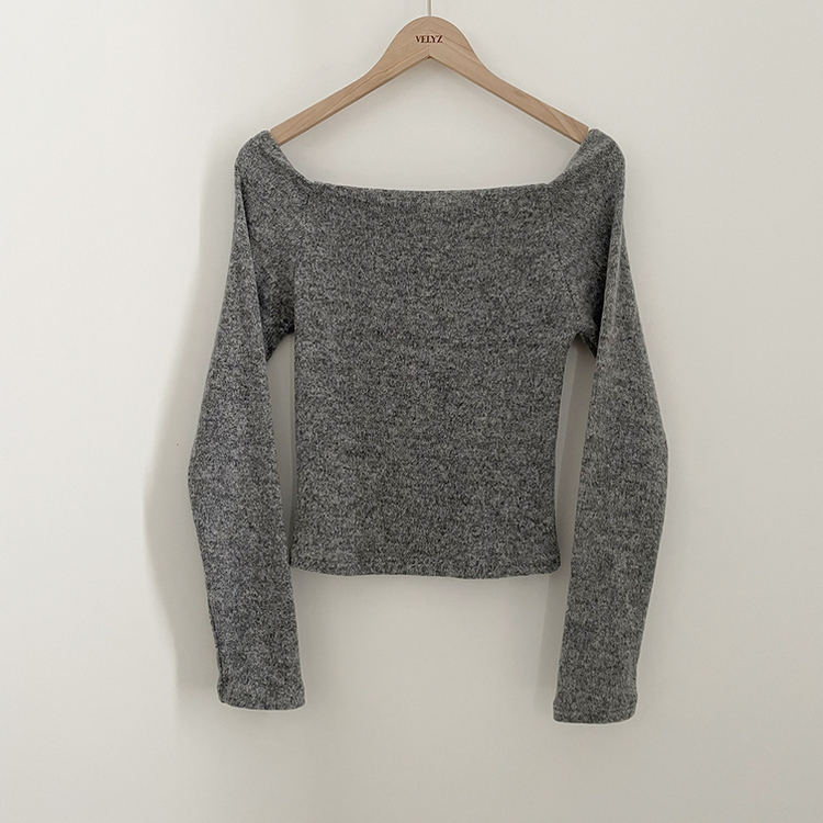 손등덮는 여리핏 오프숄더 겨울 기모 슬림핏 긴팔티셔츠 크리스마스룩 파티룩