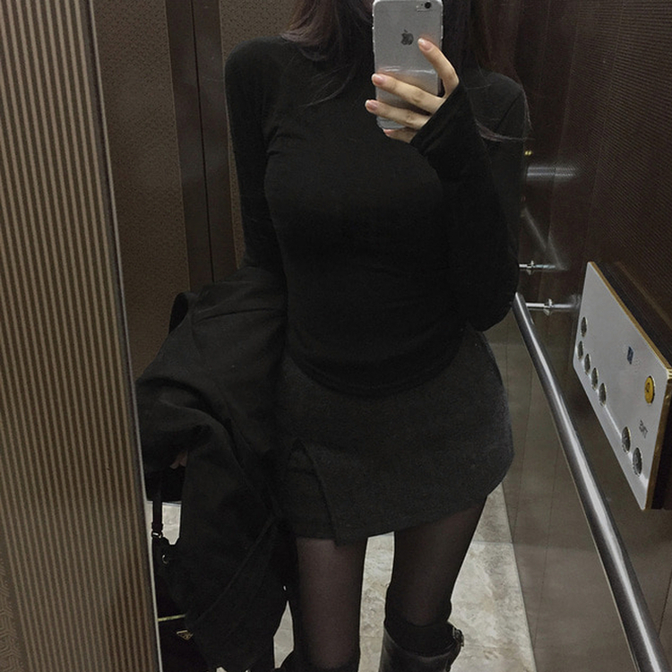 모직 슬릿 스커트 sk