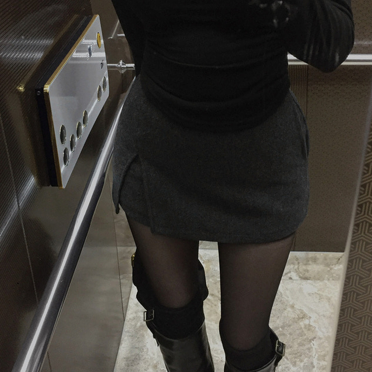 모직 슬릿 스커트 sk