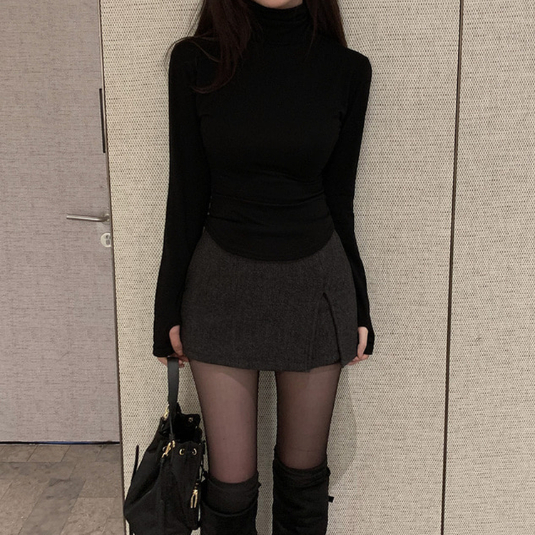 모직 슬릿 스커트 sk