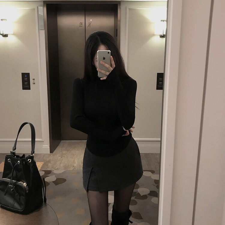 모직 슬릿 스커트 sk