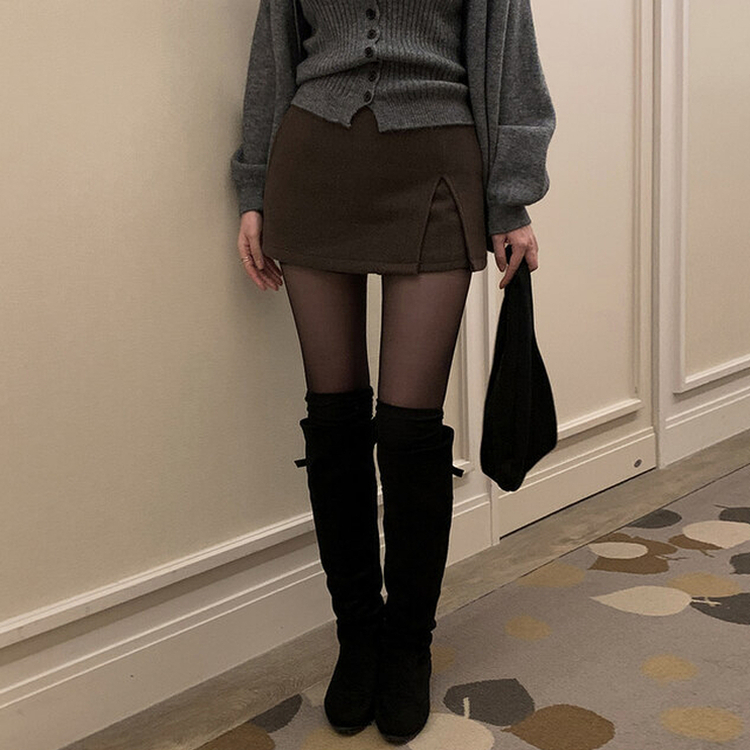 모직 슬릿 스커트 sk