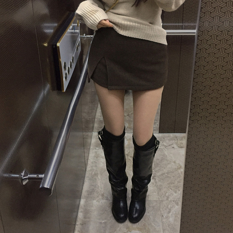 모직 슬릿 스커트 sk