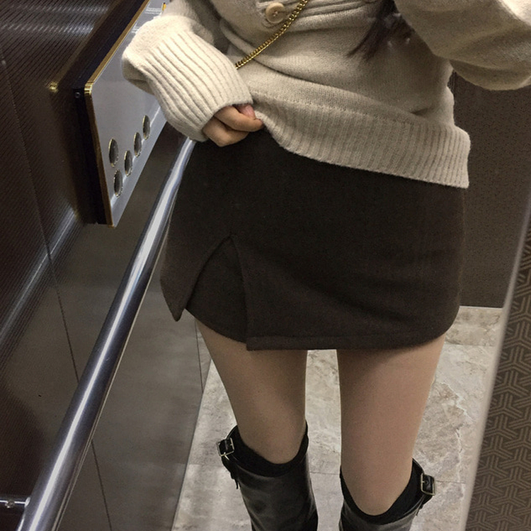 모직 슬릿 스커트 sk