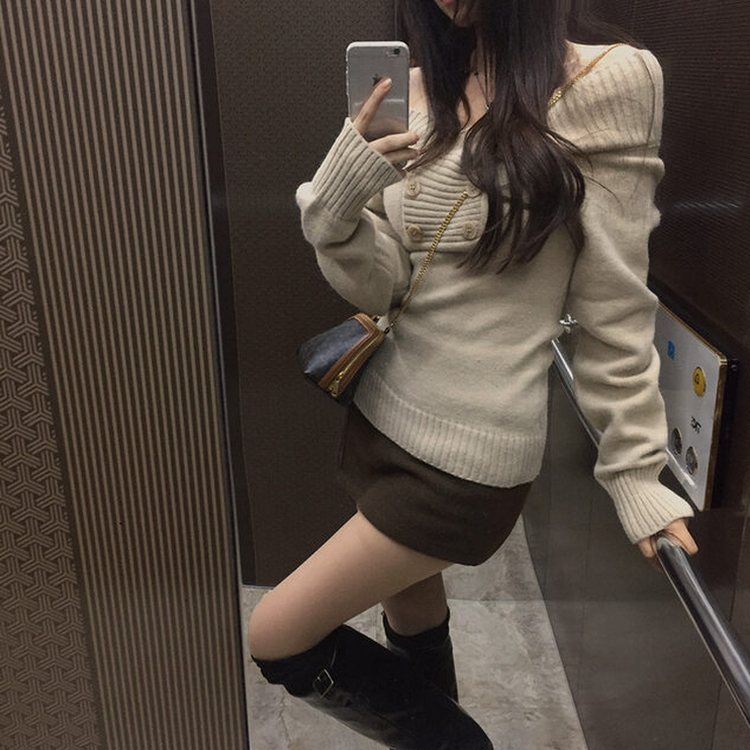 모직 슬릿 스커트 sk