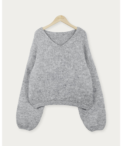 ウールワンショルダーVネックニット(6color)