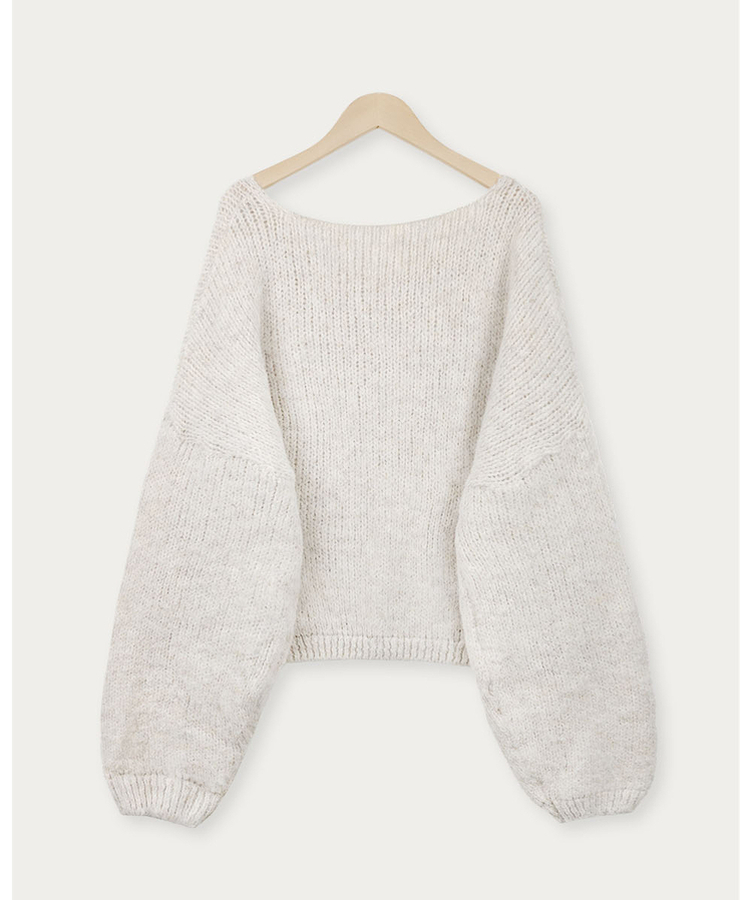 ウールワンショルダーVネックニット(6color)