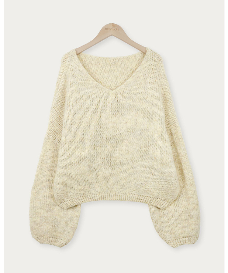 ウールワンショルダーVネックニット(6color)