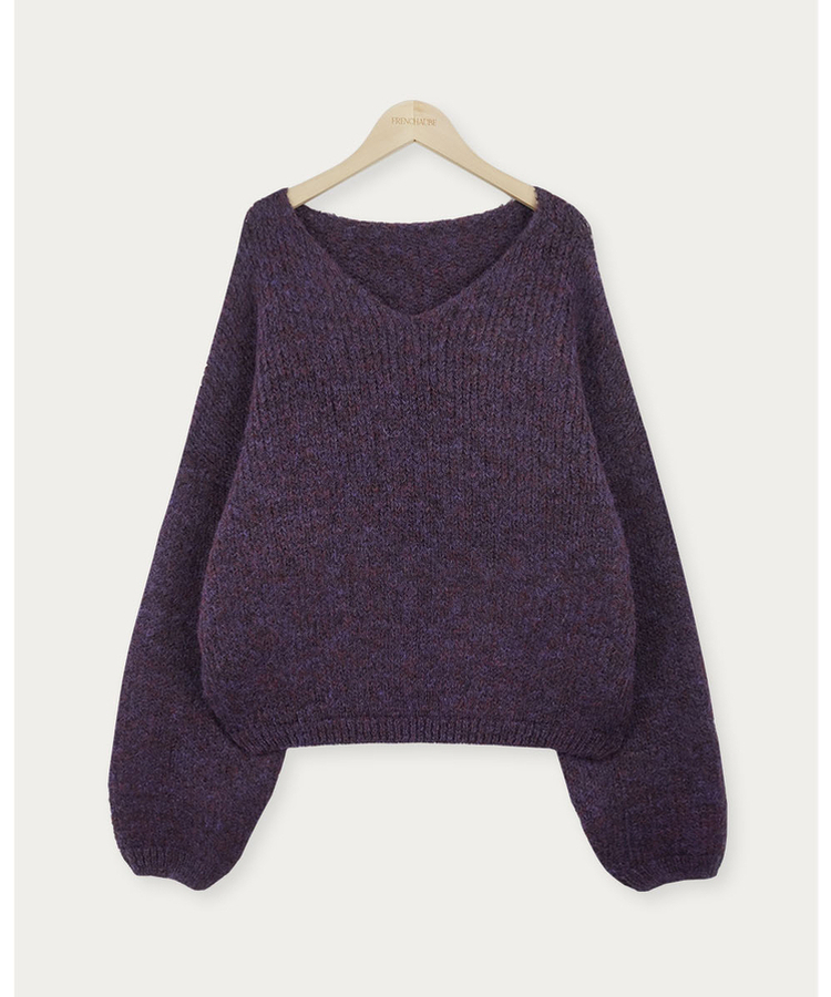 ウールワンショルダーVネックニット(6color)