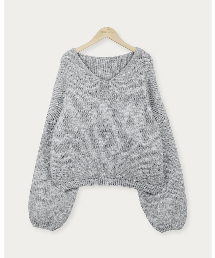 ウールワンショルダーVネックニット(6color)