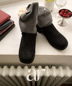 (スエード素材/厚底ヒール) スエード バックストラップ クロッグシューズ