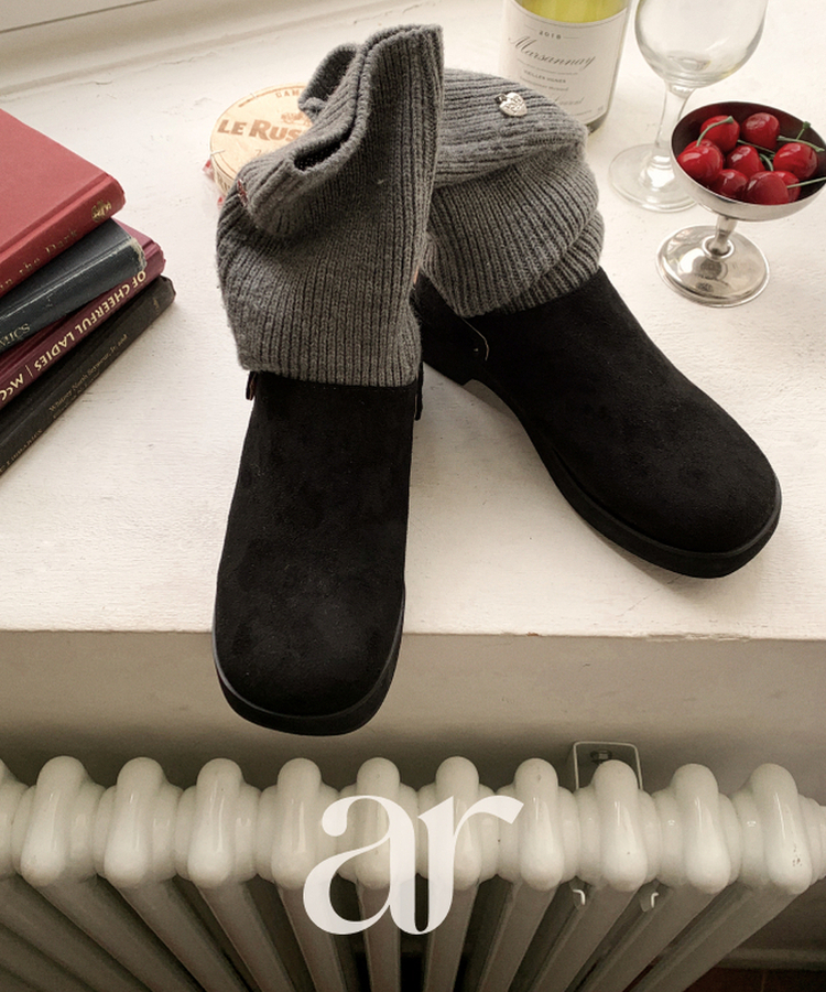 (スエード素材/厚底ヒール) スエード バックストラップ クロッグシューズ