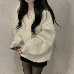 왕도톰폭닥 후드 오버핏 겨울 레드 와인니트 크리스마스 연말룩 빅사이즈 아이보리