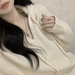 왕도톰폭닥 후드 오버핏 겨울 레드 와인니트 크리스마스 연말룩 빅사이즈 아이보리