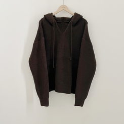 왕도톰폭닥 후드 오버핏 겨울 레드 와인니트 크리스마스 연말룩 빅사이즈